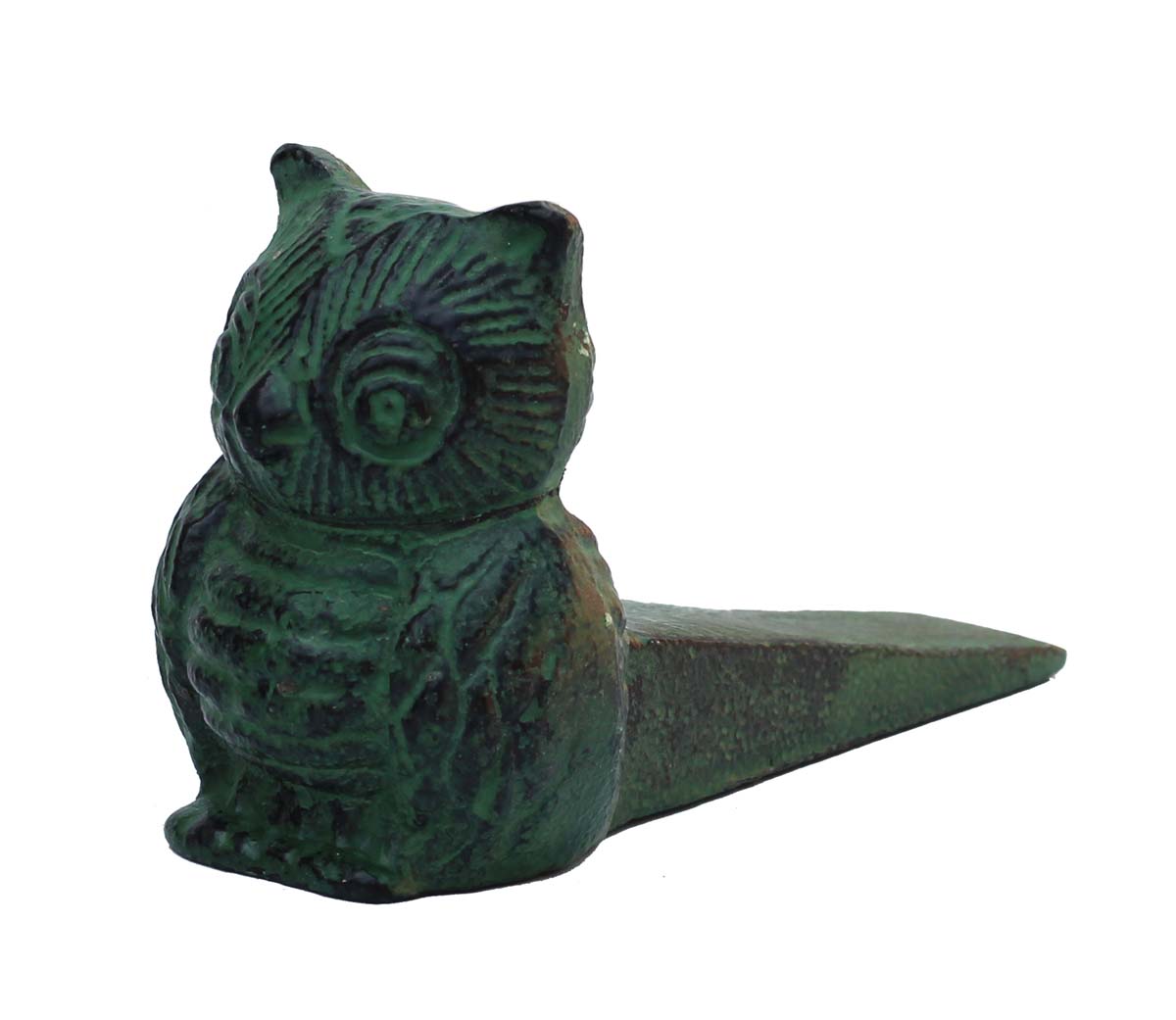 Buy in Bulk Wholesale Owl Door Stopper - Solid & Heavy Wedge Style Stopper - Cast Iron with Distressed Green & Black Patina - Shabby Chic Home Decor & Accessories & Supplies